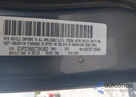 2014 Dodge Journey Se из США, поврежденный, VIN 3C4PDCAB6ET201822